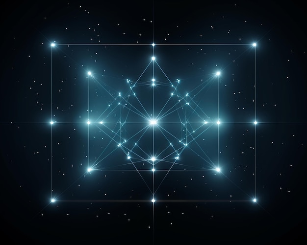 Фото Абстрактное изображение куба с звездами на нем