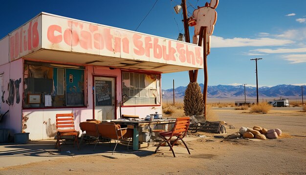 사진 1980 년대 미국 사막 장면 사진