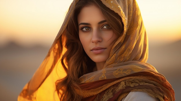 写真 伝統的な衣装を着たアラブ人の女性 ai generative