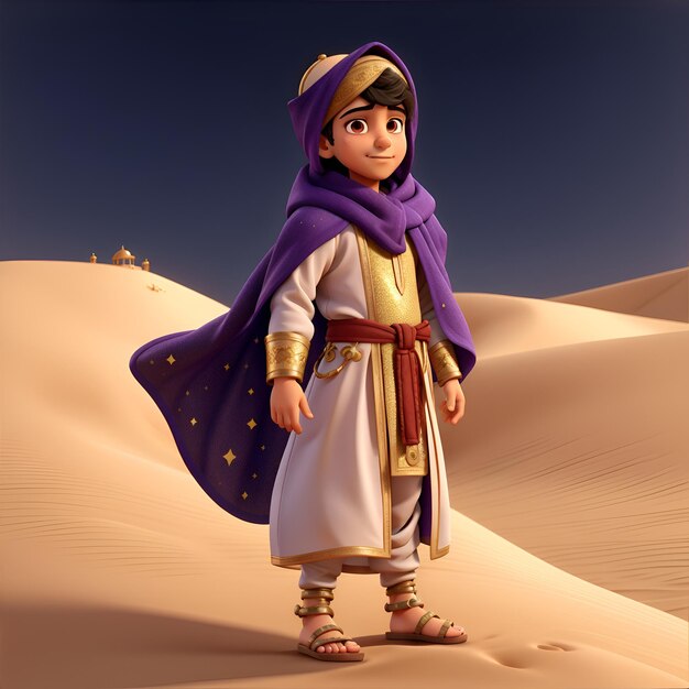 Фото Арабский мальчик в халате изображение сгенерировано ai
