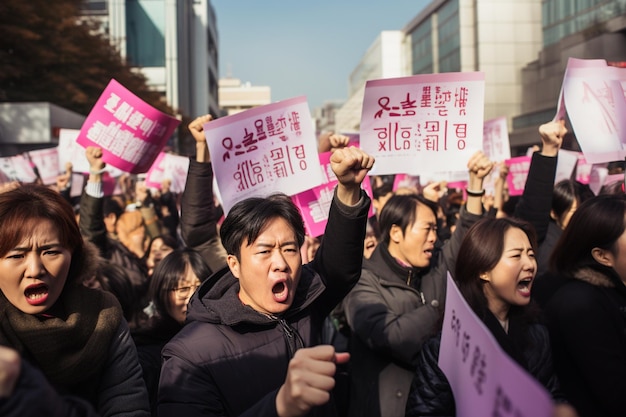 사진 참가자들이 비 정통파 사람들의 평등권과 수용을 위해 싸우는 아시아 시위