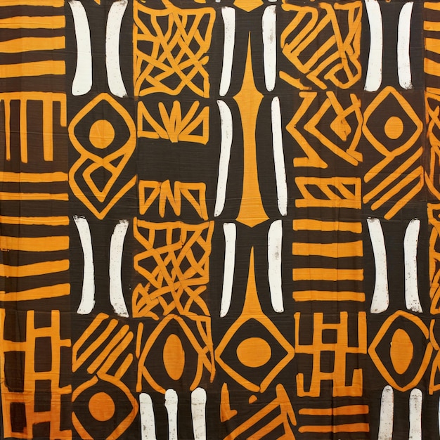 Фото Черно-желтое произведение африканского искусства