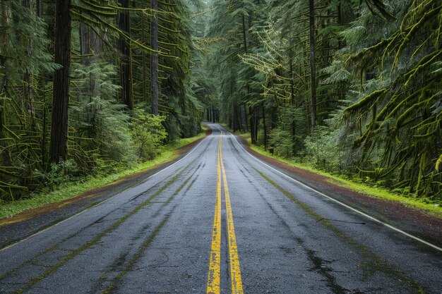 写真 森の真ん中にある空の道