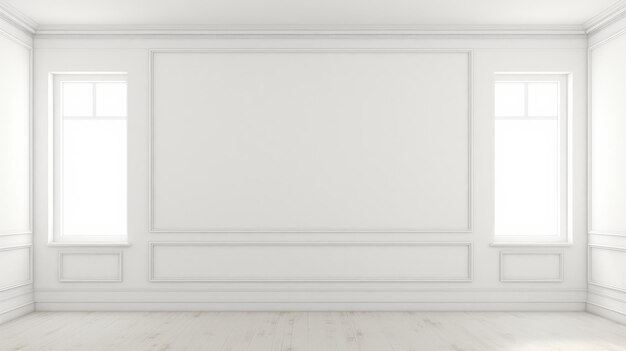 Фото Пустая белая комната с одним централизованным окном