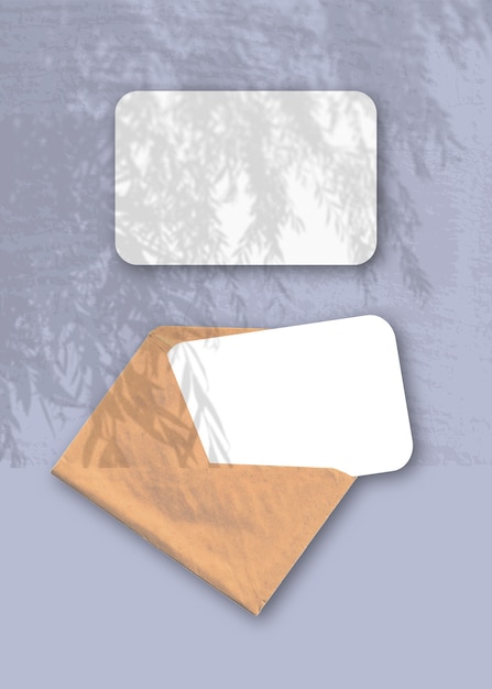 Конверт с двумя листами фактурной белой бумаги.