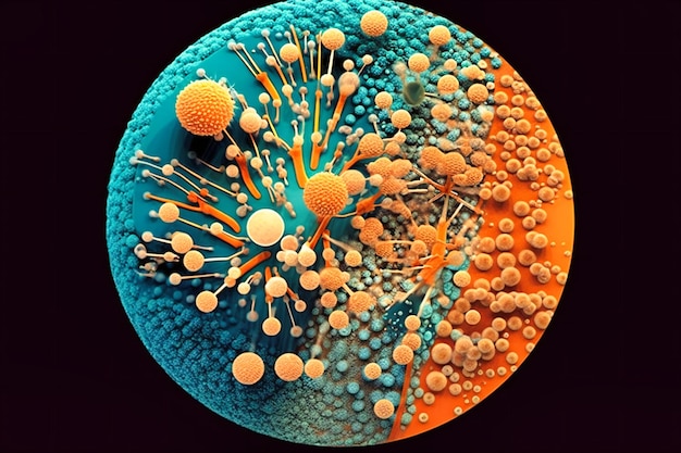 写真 顕微鏡写真で撮影された微生物の例