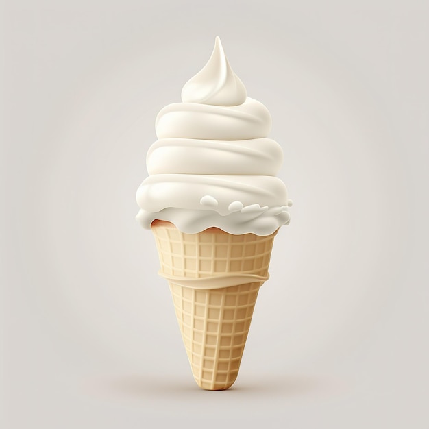 Фото Конус мороженого с белым конусом, на котором написано «мороженое».