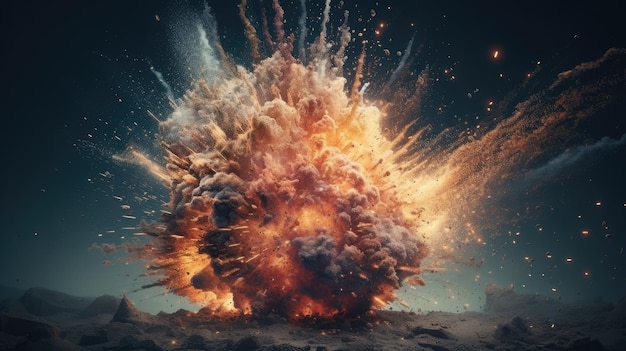 写真 ビッグバン爆発の 3 d リアルなイラスト