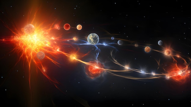 写真 星の誕生から超新星までの生命周期のイラスト