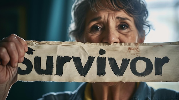 写真 癌の生存者の画像が誇らしげに survivor banner hd survivor banner をコピーして表示されています