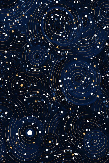 Фото Изображение звездного ночного неба с кругами и звездами