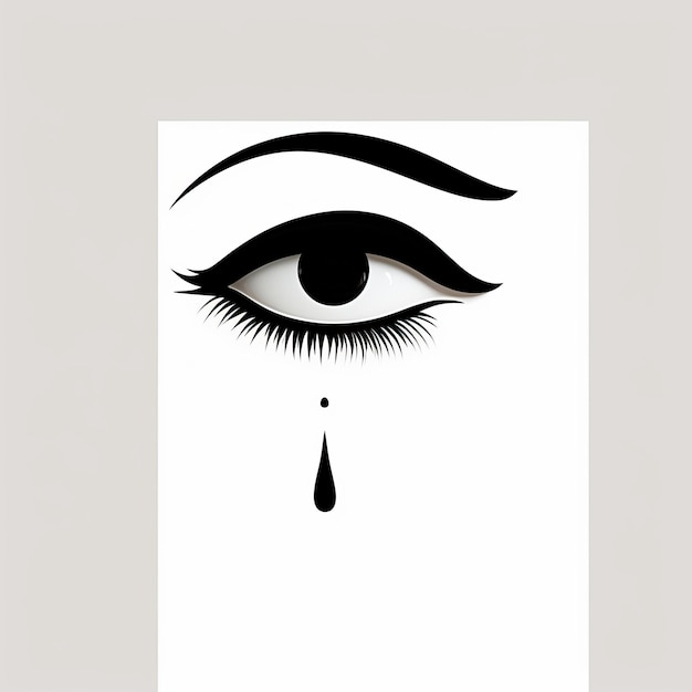 Фото Изображение женского глаза со слезами на нем