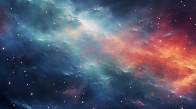 Фото Межзвездное путешествие через красочную туманность