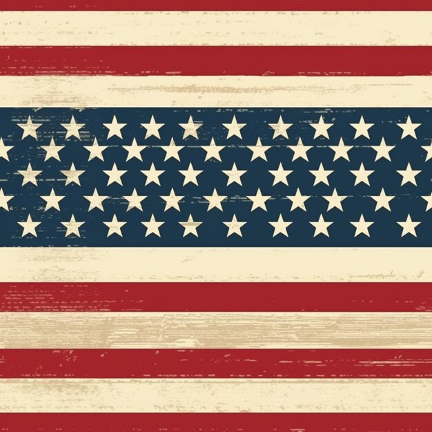 Фото Старый американский флаг с звездами на деревянном фоне