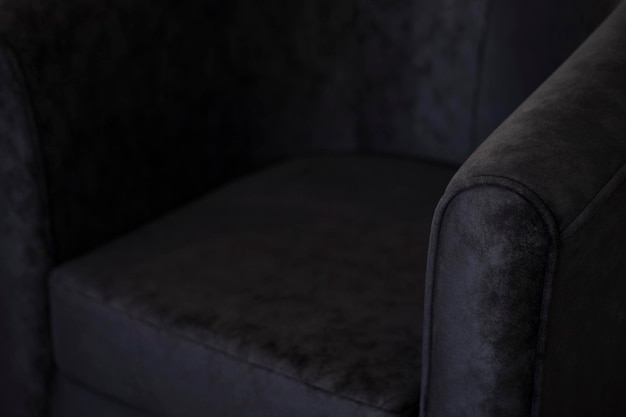 사진 어두운 보라색 반점이 있는 직물 클로즈업으로 포장 된 라운지 의자