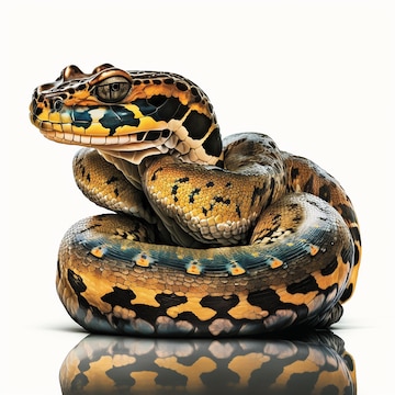 Premium Photo | Anaconda isolated on white close-up, the largest snake