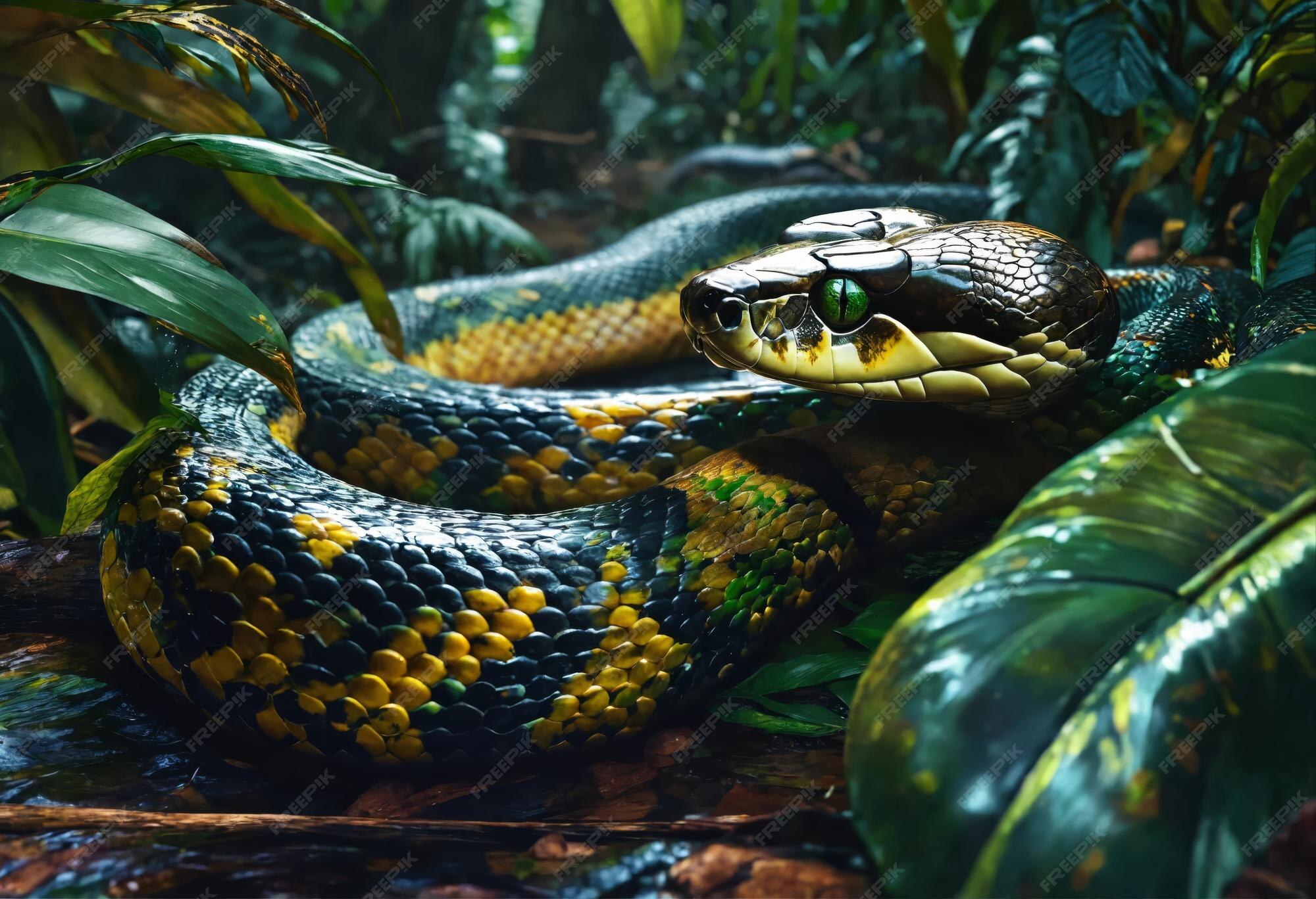 Premium Photo | Anaconda snake in the Amazon jungle