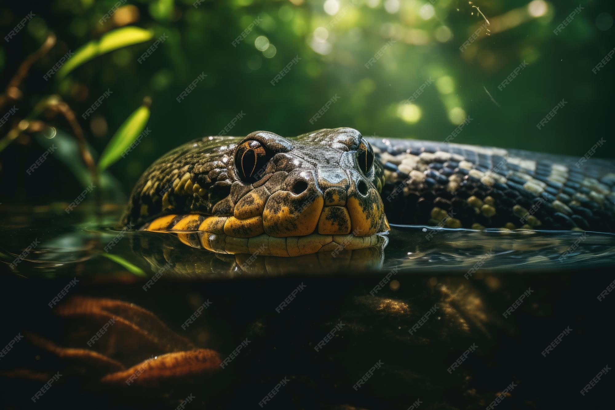 Premium Photo | Anaconda in underwater