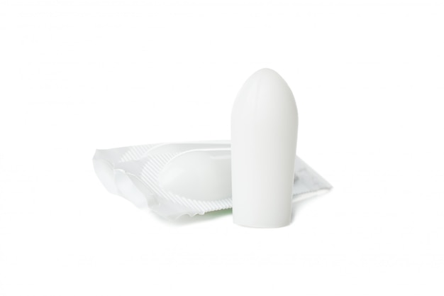 Anal or vaginal candles isolated on white