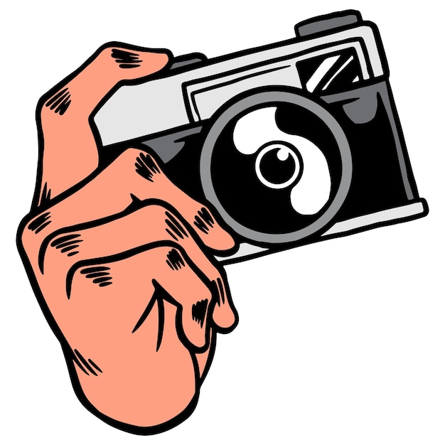 analog camera sticker overlay design element