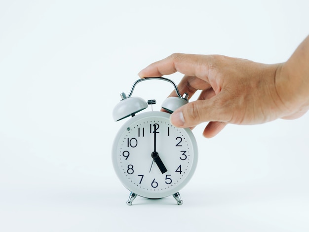 Analog clock on the white background