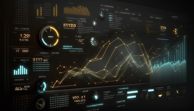 analysis of profit and loss on the screen in the form of graphs generative ai