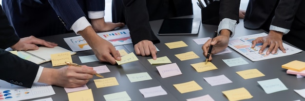 Analyst team use sticky note for financial analyzing Prodigy