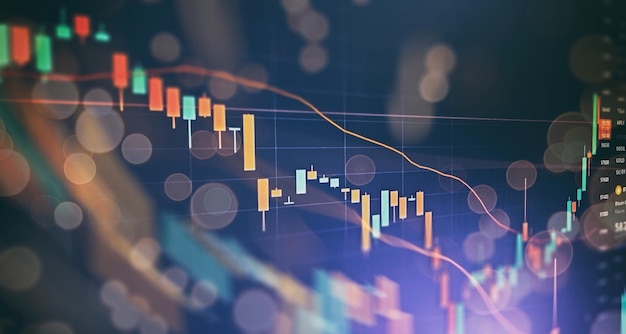 Analizzare le statistiche finanziarie e analizzare i dati di mercato. analisi dei dati da grafici e grafici per scoprire il risultato.