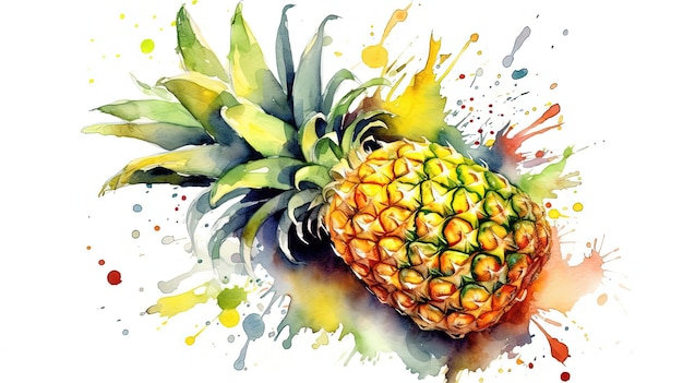 Ananas aquarel Illustratie AI GenerativexA