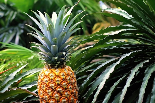 Ananas, een tropische vrucht die in de tuin groeit vanwege zijn textuur