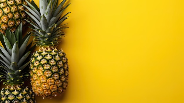 Ananas fruit gele achtergrondkleur