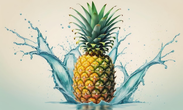 Ananas in water spatten