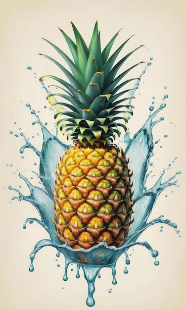 Ananas in water spatten