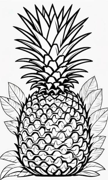 Foto ananas kleurplaat voor kinderen