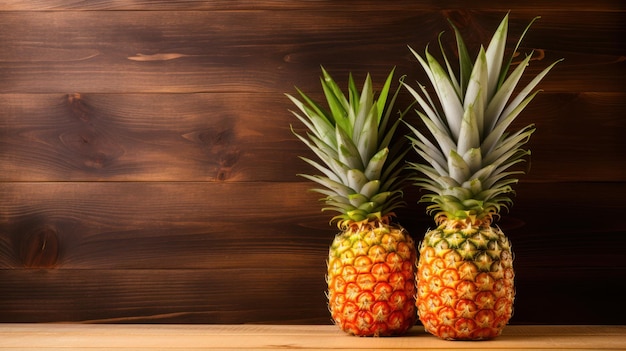 Ananas op de houten achtergrond