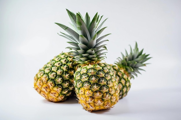 Ananas op een witte achtergrond AI gegenereerd