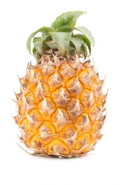 Ananas op witte achtergrond wordt geïsoleerd die