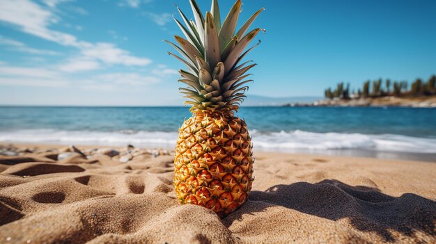 ananas op zandstrand