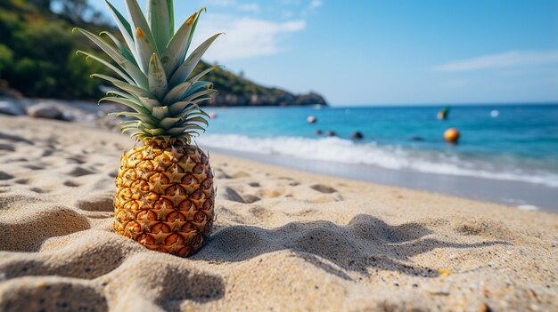 ananas op zandstrand