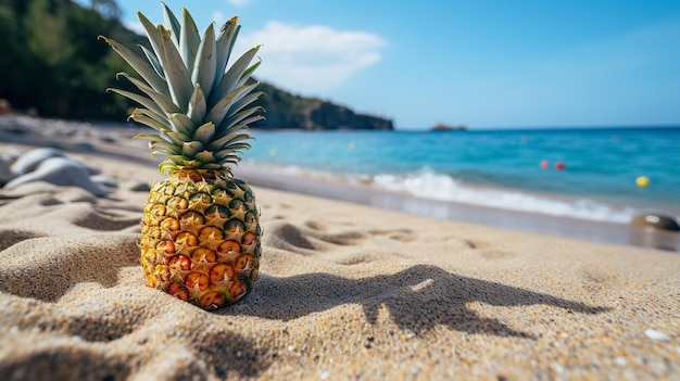 ananas op zandstrand