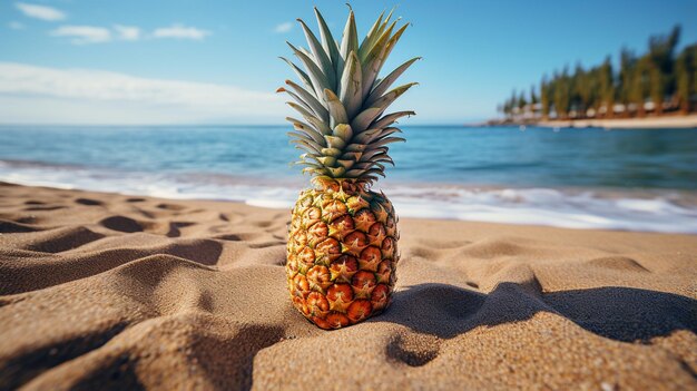 ananas op zandstrand