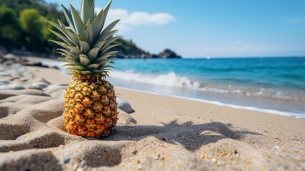 ananas op zandstrand