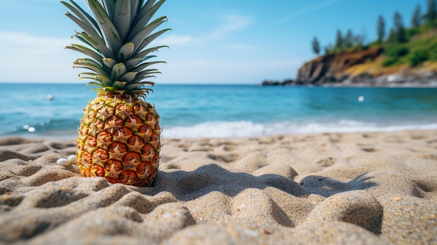 ananas op zandstrand