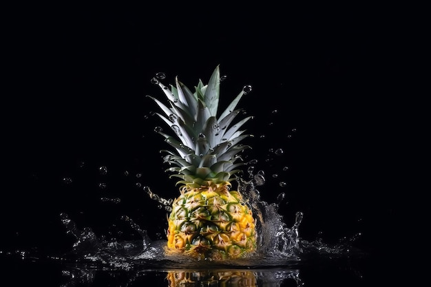 Ananas op zwarte achtergrond