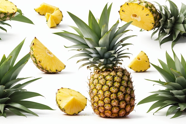 Ananas sapperige mellow geïsoleerd op wit