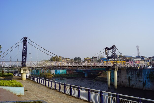 Anand Mohan Mathur Jhula Pul is a public pedestrian suspension bridge in Indore Madhya Pradesh India