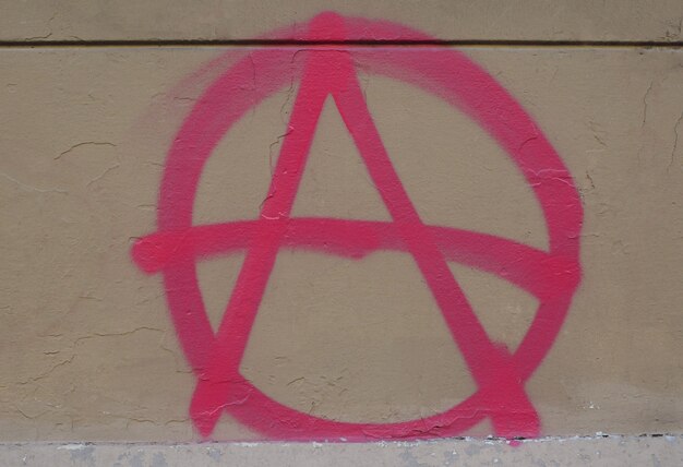 Anarchie teken op een bord