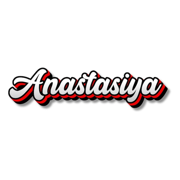 Photo anastasiya text 3d silver red black white background photo jpg
