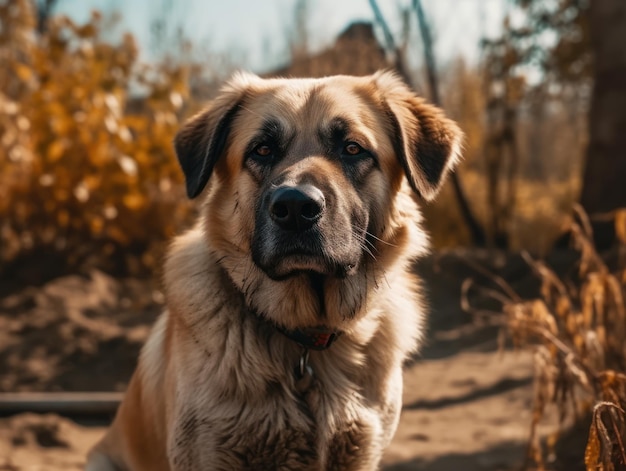 Anatolian Shepherd dog close up created with Generative AI technology