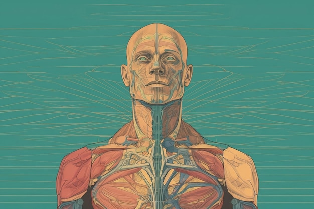 Anatomical drawing of the human body